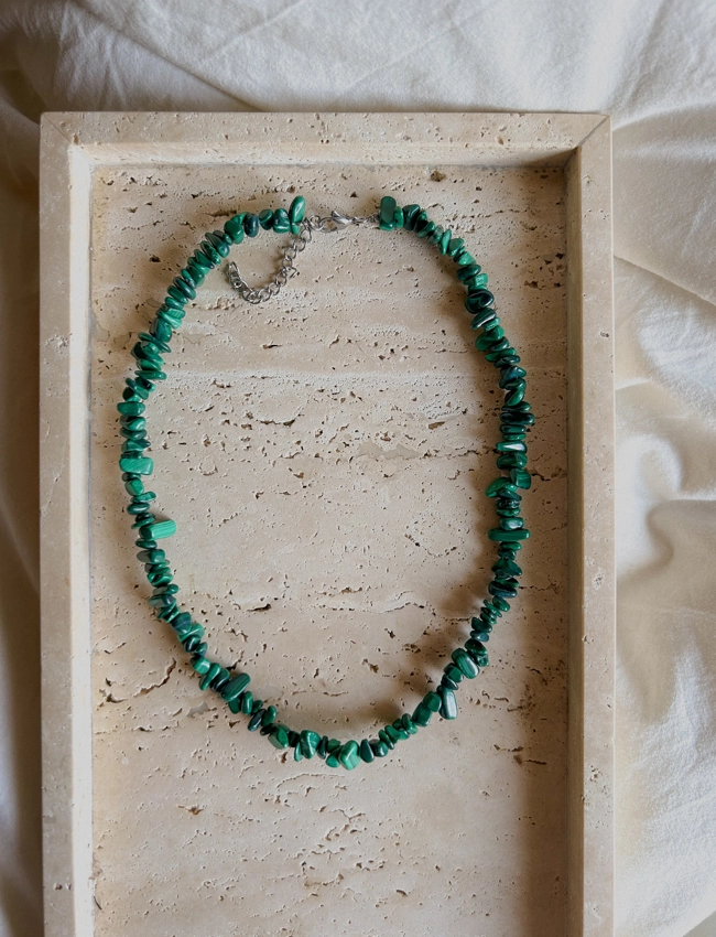 collana Chips Nic - Malachite